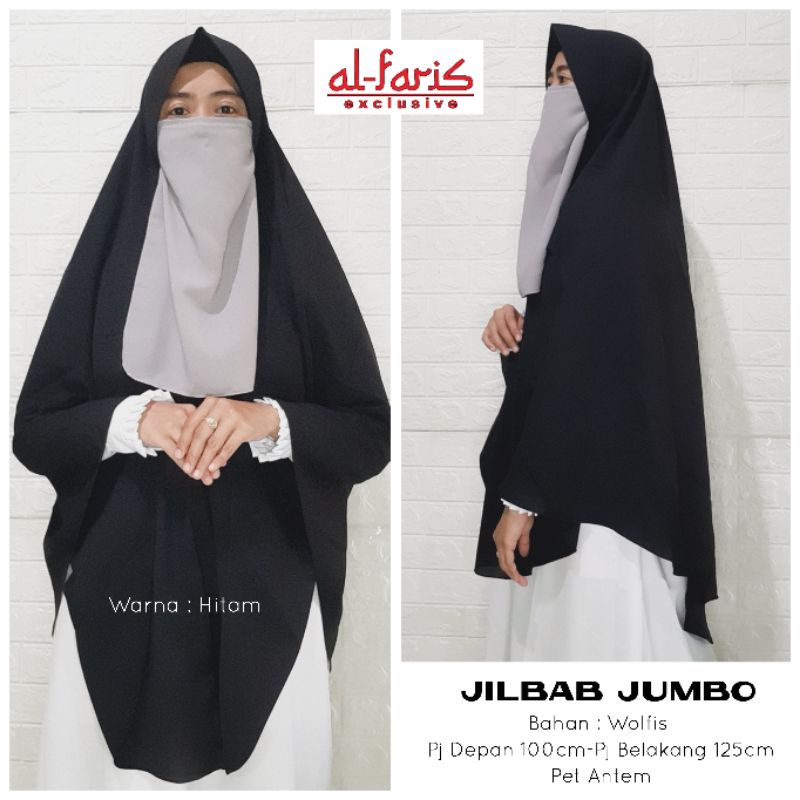 Jilbab Wolfis Super Jumbo pet antem syari jilbab instan