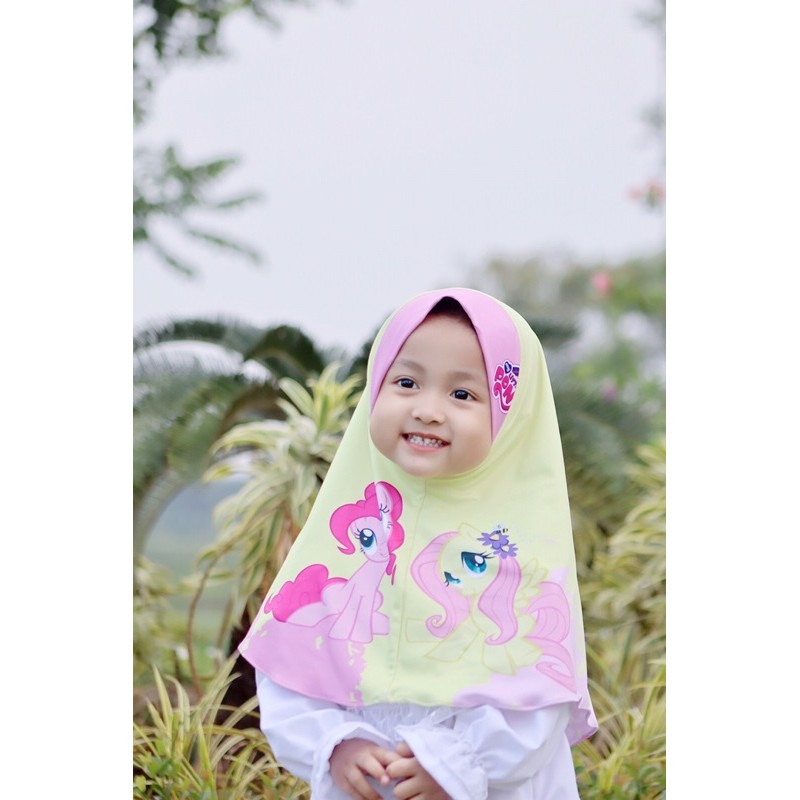 HIJAB INSTANT ANAK littlepony  , BERGO ANAK , HIJAB KARAKTER , HIJAB INSTANT PRINTING