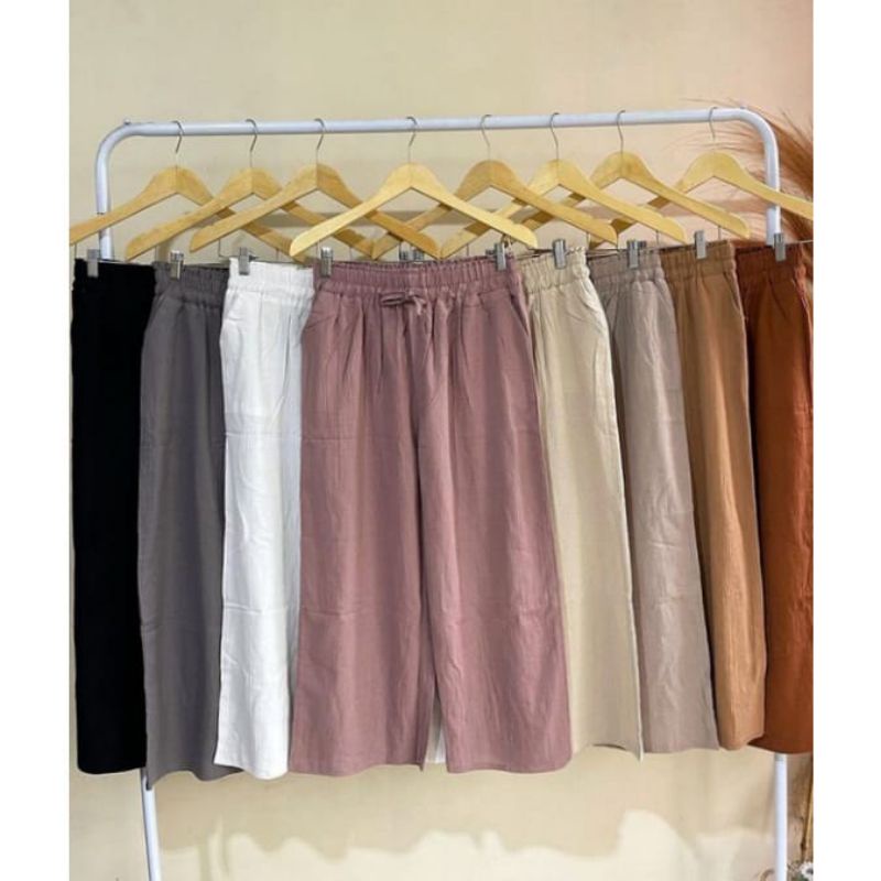 KULOT LINEN POLOS / CELANA KULOT BAHAN KATUN RAMI
