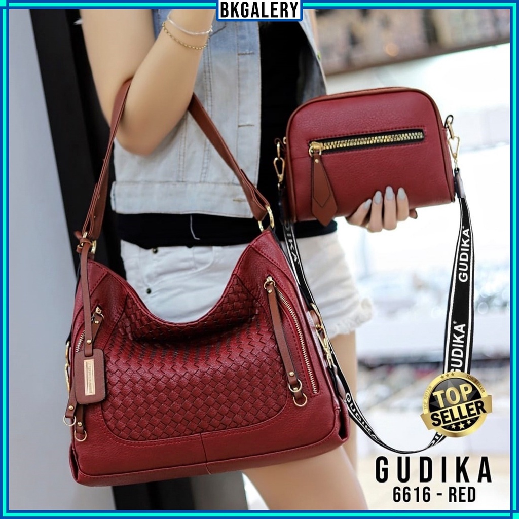 GROSIRCOD Tas Wanita GUDIKA Original Branded 6616 set handbag - tas selempang wanita - tas import