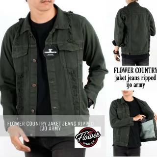 Jacket jeans  ripped pria destroy jaket jeans  sobek  distro  