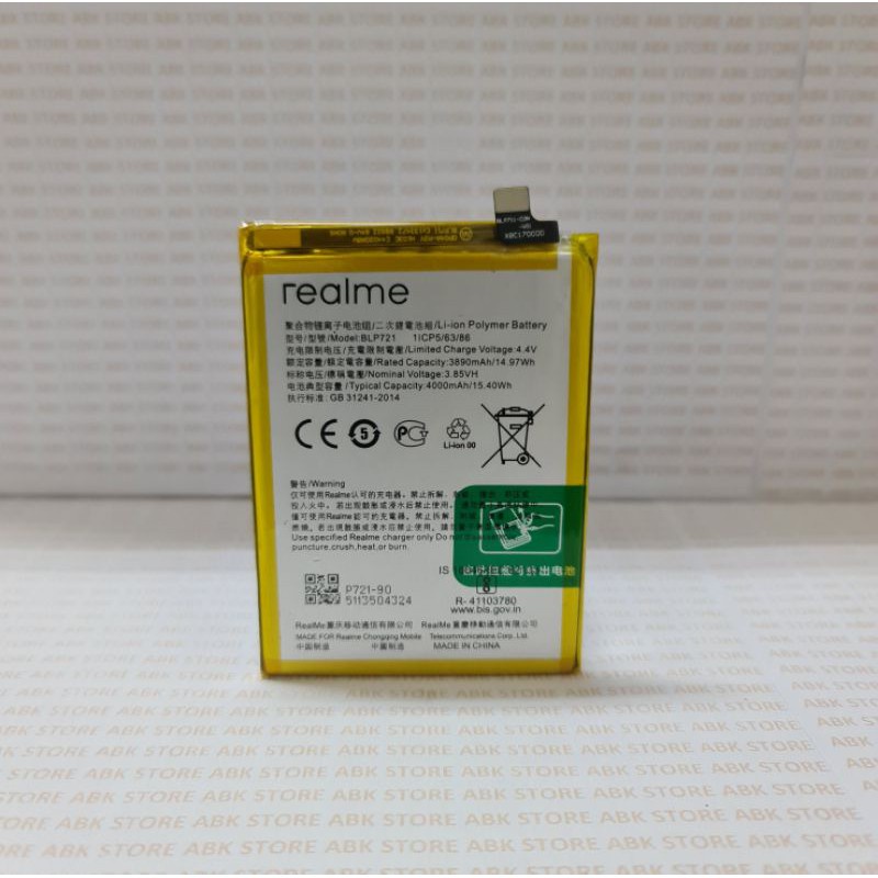 Batre Baterai Battery Realme C2 BLP721 | REALME C1 BLP721 Original 100%