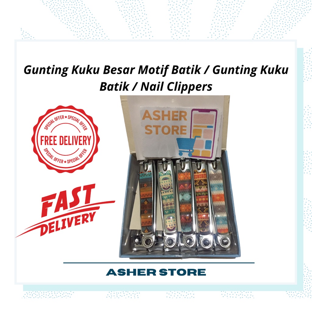 Gunting Kuku Besar Motif Batik / Gunting Kuku Batik / Nail Clippers