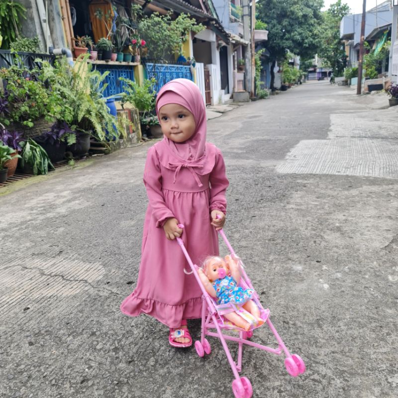 Hallybaba kids -  Gamis Anak 1-5Th Mango Twill Nasyana