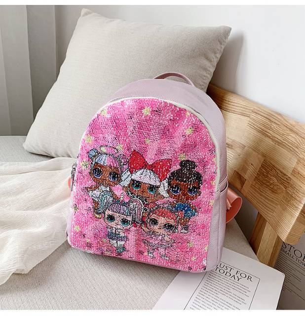 TAS RANSEL REVERSE SEQUIN ANAK BERUBAH GAMBAR MOTIF LOL BFF UNICORN IMPORT BAGUS