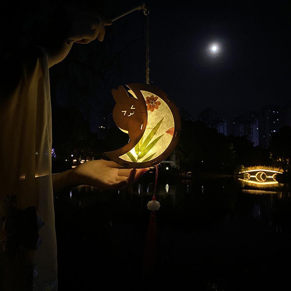 [Elegan] Mid-autumn Festival Lantern Festival Gift Handmade DIY Bahan Paket Lentera Bercahaya Gaya Bercahaya Perlengkapan Meriah Lentera Festival Bulan