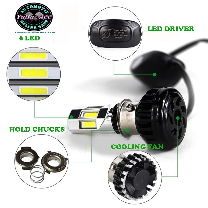 Rayton LED headlamp ASLI HOLOGRAM / lampu LED kipas RTD rayton