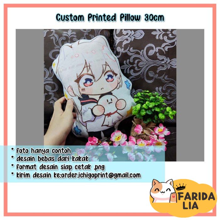 Anime Pillow Custom Pillow Bantal Anime Boneka 30cm - 1 Sisi