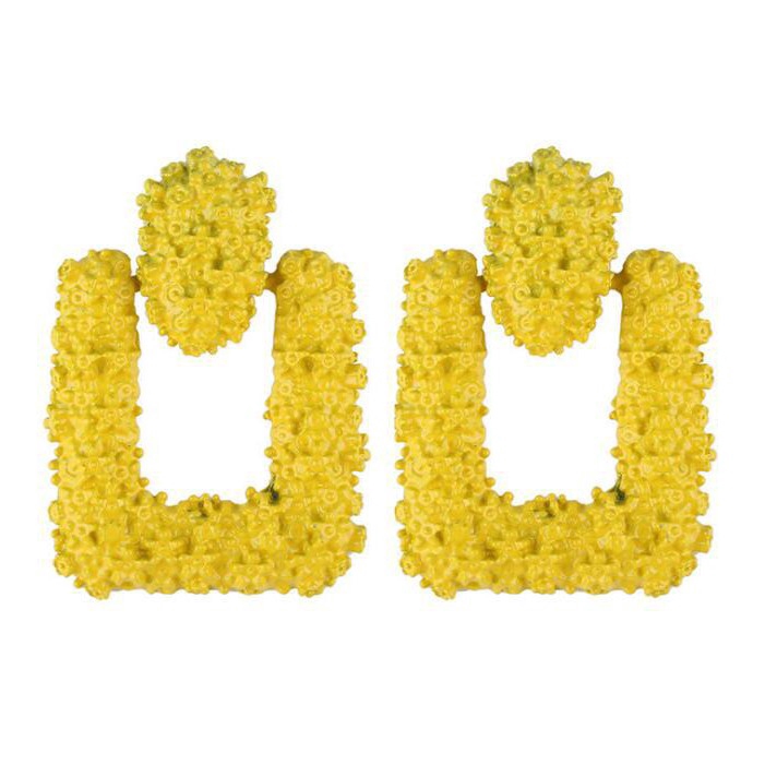 [Bayar Di Tempat]Anting Panjang Fashion Big Round Persegi Panjang Paduan Alloy Anting Ala Korea