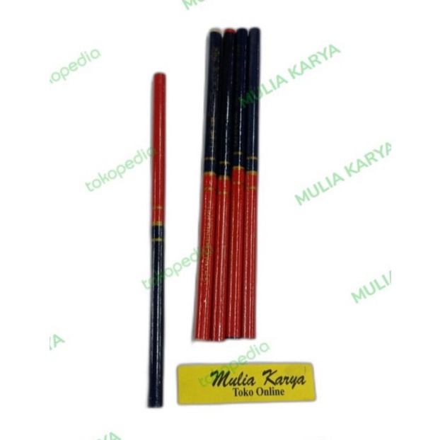 

Pensil 2 Warna Merah Biru Pensil Tukang Gambar Tulis Jahit / pc