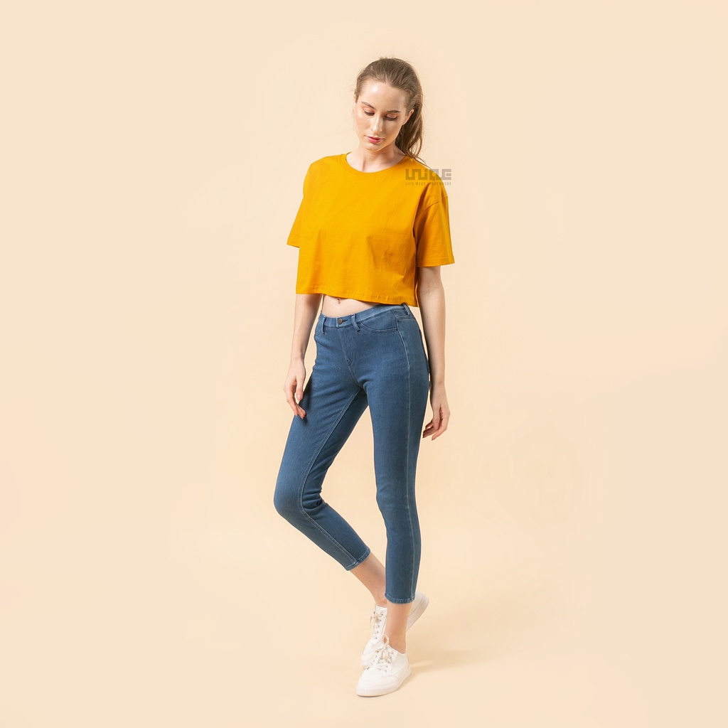 UNIQUE - (CropTop Series) Kaos Oversize Croptop Mustard