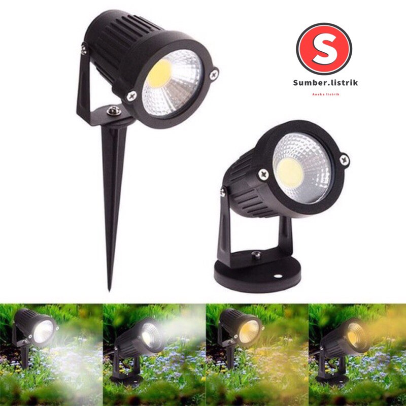 lampu taman led COB 5w putih /warm white/  lampu taman led sorot 5w/ tancap aluminum