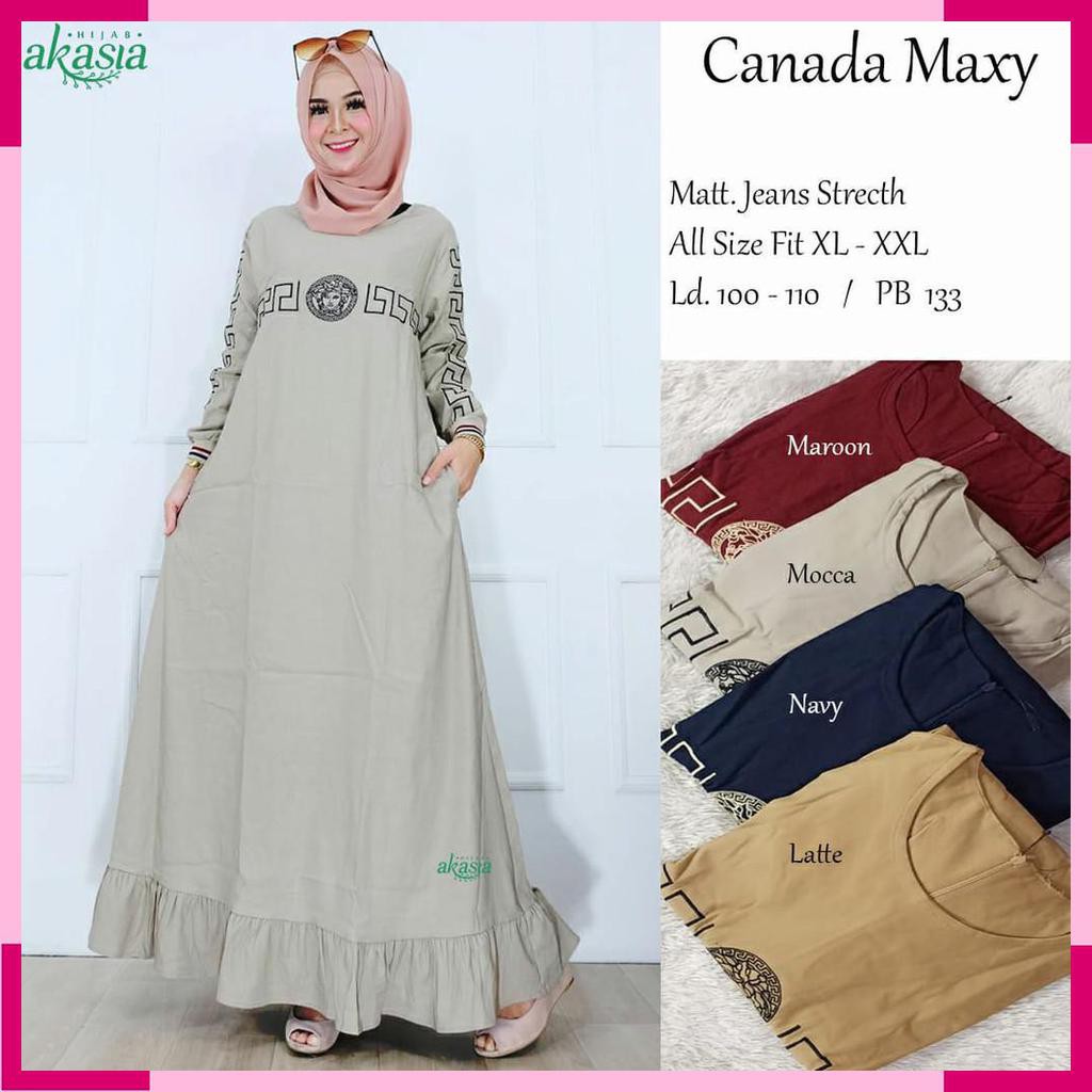 DRESS GAMIS. CANADA MAXY. FASHION MUSLIM WANITA. BY AKASIA