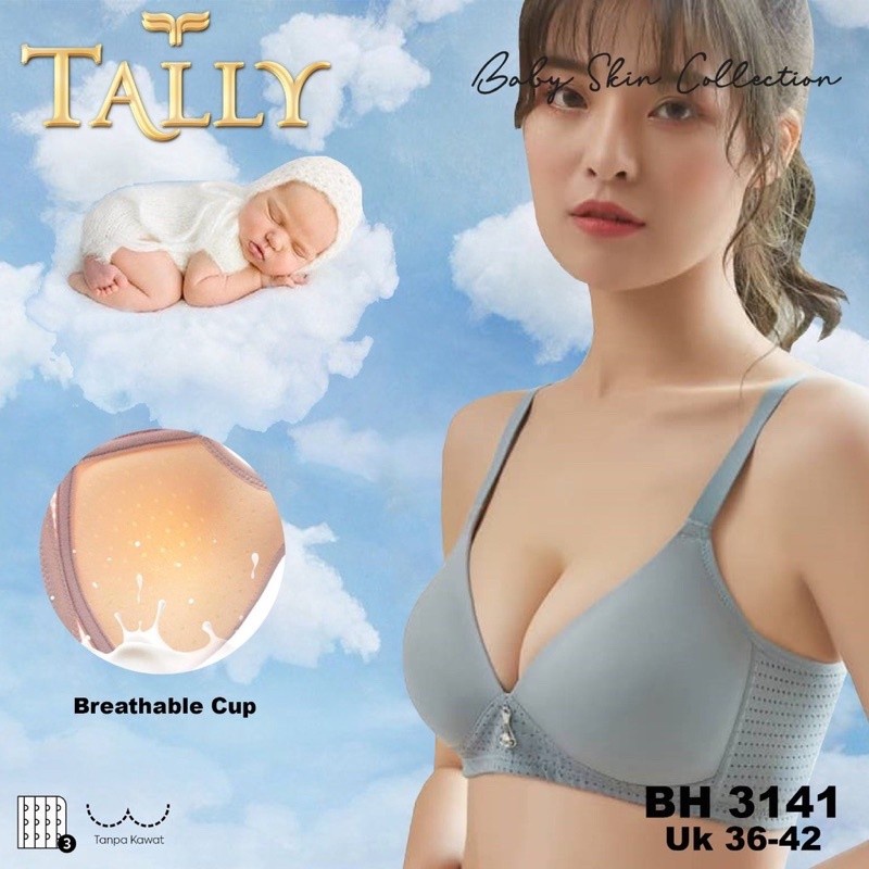 TALLY BRA BH 3141 TANPA KAWAT CUP C BUSA TIPIS BABY SKIN