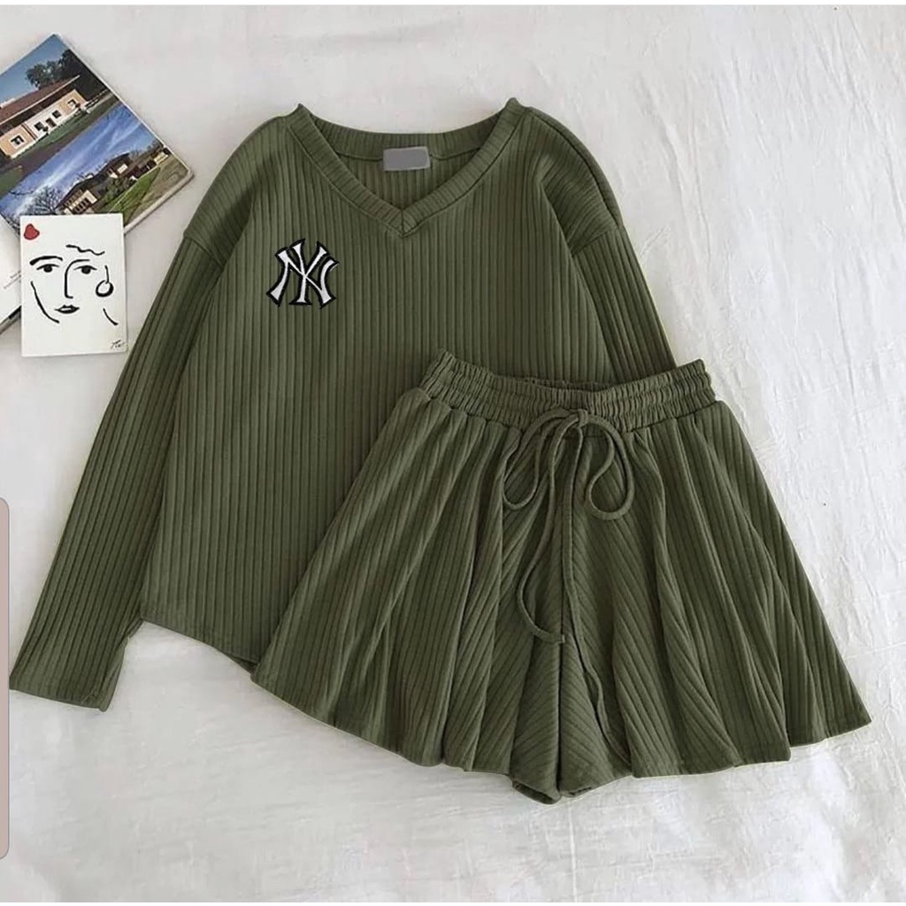 O2 Fashion / St lesti newyork / bisa cod /  stelan bahan knit import bahan halus dan adem