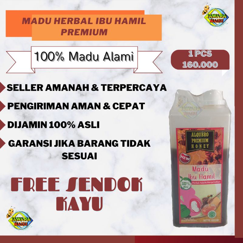 Madu Asli Murni 100% Herbal Ibu Hamil Premium 1Kg Obat Ibu Hamil Sehat Al Qubro AlQubro Al-Qubro