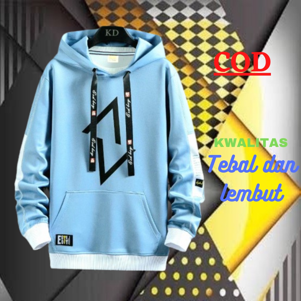 Hoodie Biru Sweater Biru Muda Sweeter Hoodie Pria Hoddie Distro Original Jemper Cowok Distro Jamper 