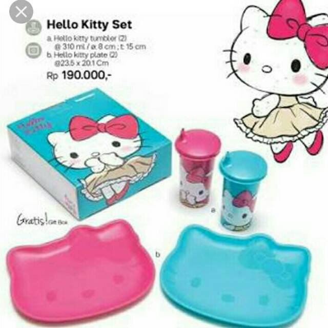 

hello kitty set box biru 1 set isi 4