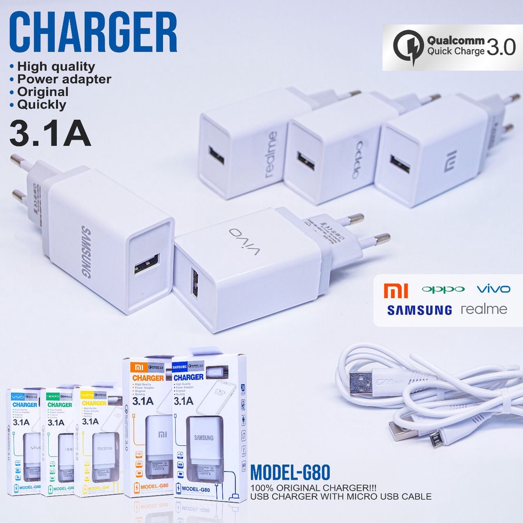 TC Travel Charger Brand G-80 3.1A