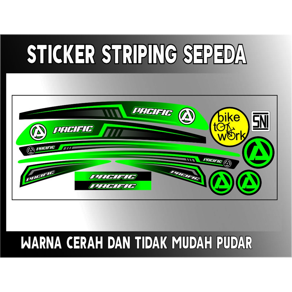 STRIPING VARIASI STICKER SEPEDA BIKE TO STRIPING STYLE PACIFIC