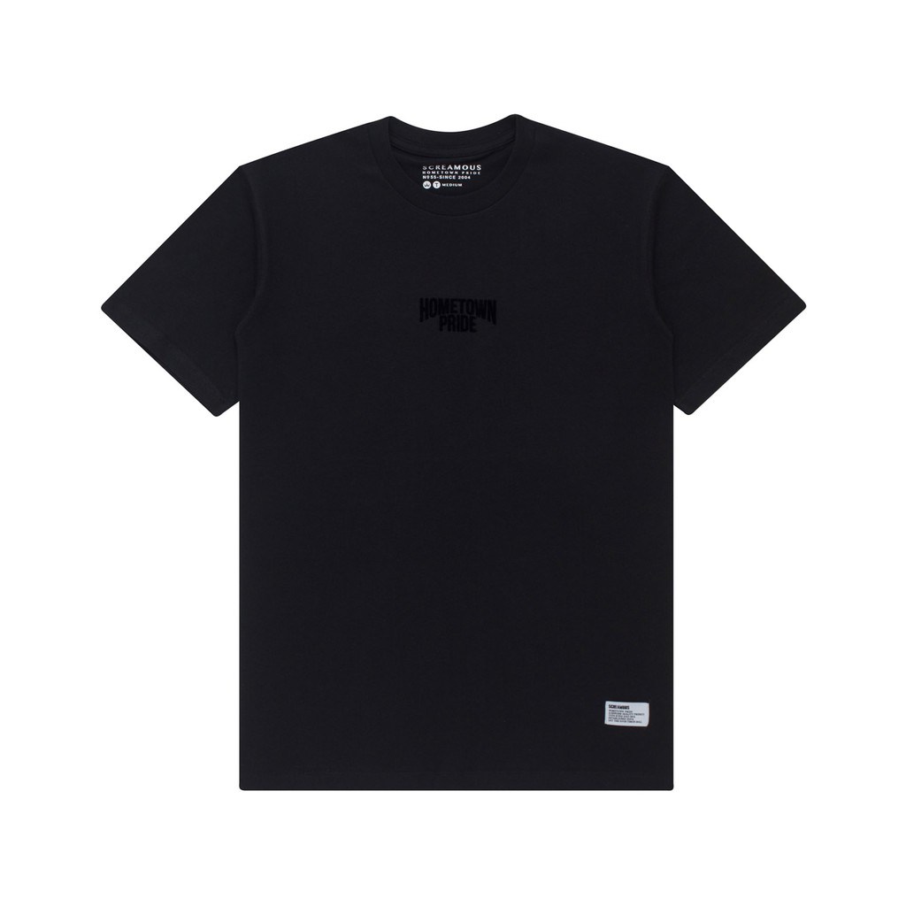 Ready Stock - Screamous T-Shirt HOMETOWN PRIDE TINY FLOCK BLACK BLACK