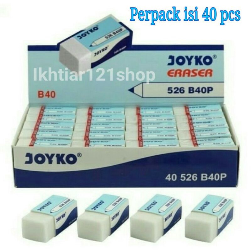 

1 Pack Penghapus/Eraser Pensil Joyko 526 B40P Perpack isi 40 pcs