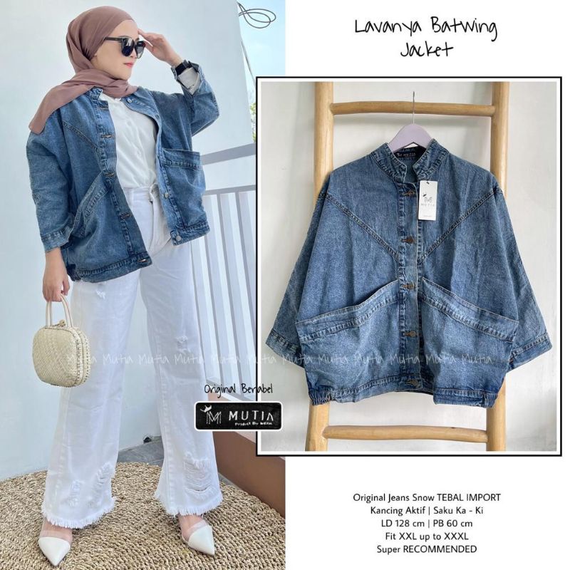 Lolita Oversize cabera jacket jeans wanita