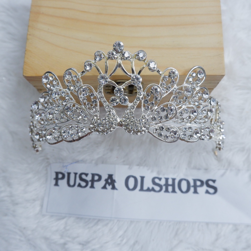 Mahkota/Tiara Angsa Swarovski Simpel 01 Silver