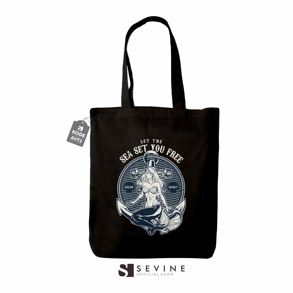 Sevine Totebag Tas Wanita Tote bag Resleting Laptop Vintage Retro Black Series - AVT2