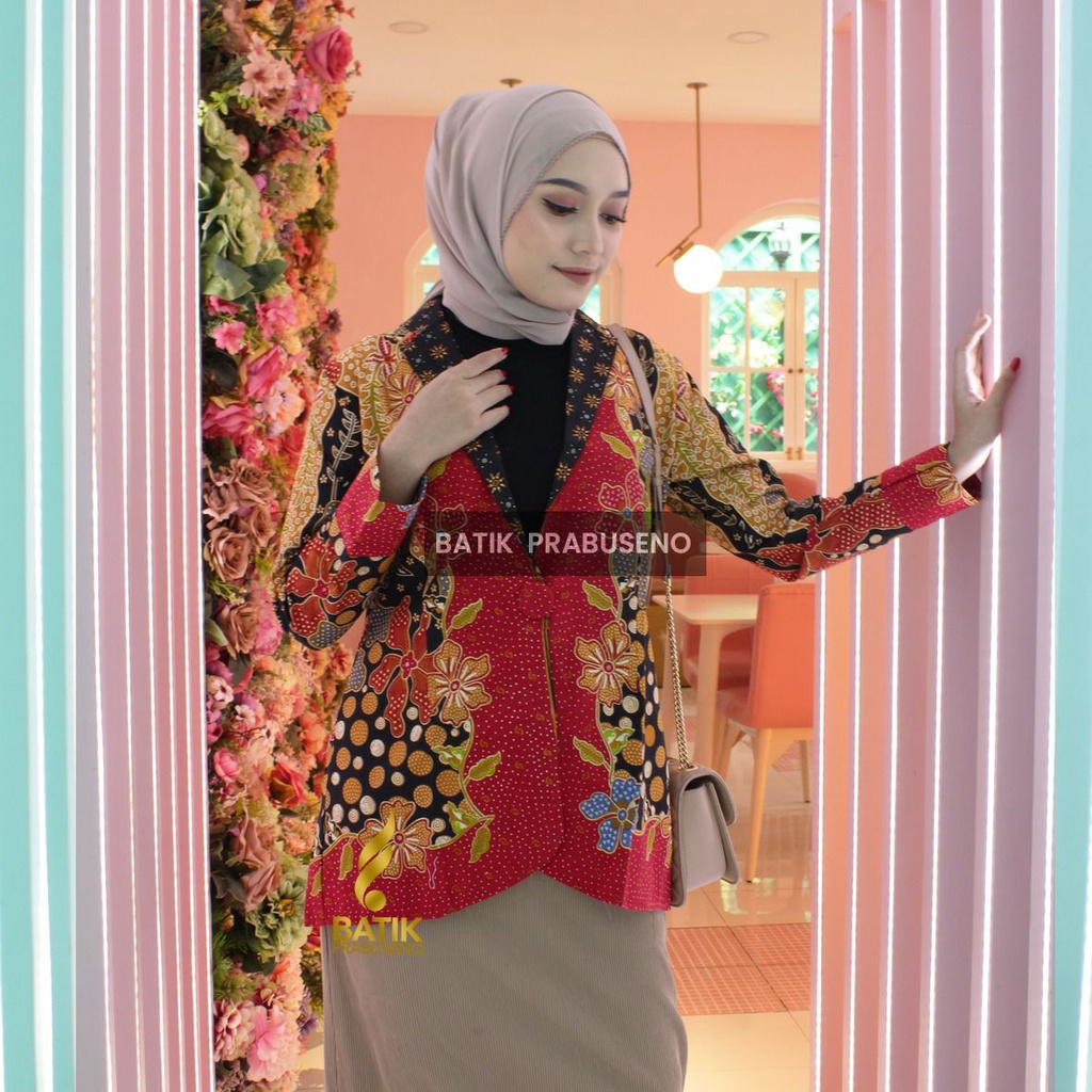 Batik Prabuseno - TRUNTUM Blazer Batik Wanita Lengan Panjang