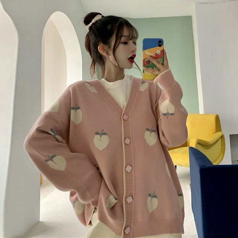 IMPORT WOMAN AUTUMN SPRING CARDIGAN PEACHY KARDIGAN WANITA IMPOR JAKET OUTER MUSIM DINGIN