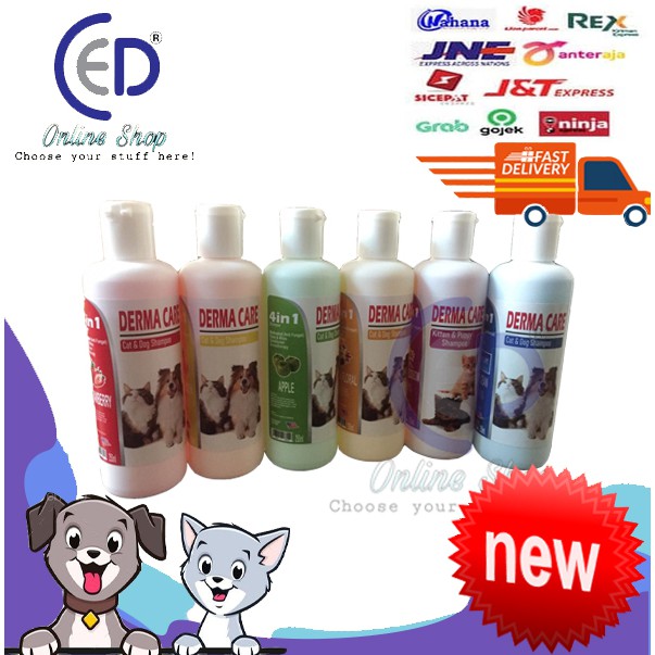 SHAMPOO ANTI KUTU DERMA CARE KUCING &amp; ANJING 250ML ALL VARIAN