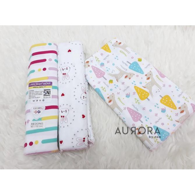 Bedong Bayi Libby Motif/Selimut Bayi/Bedong Bayi