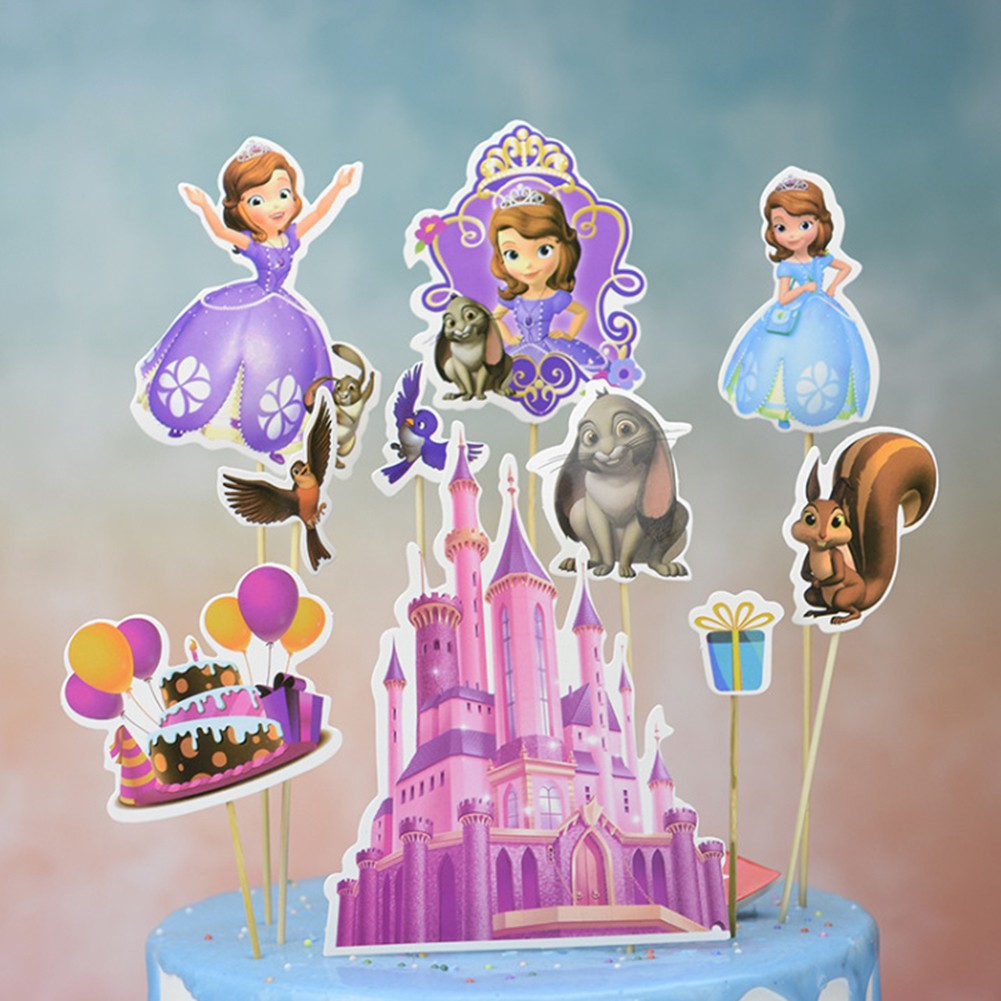 Topper Kue Desain Kartun Happy Birthday Untuk Dekorasi Pesta Ulang Tahun