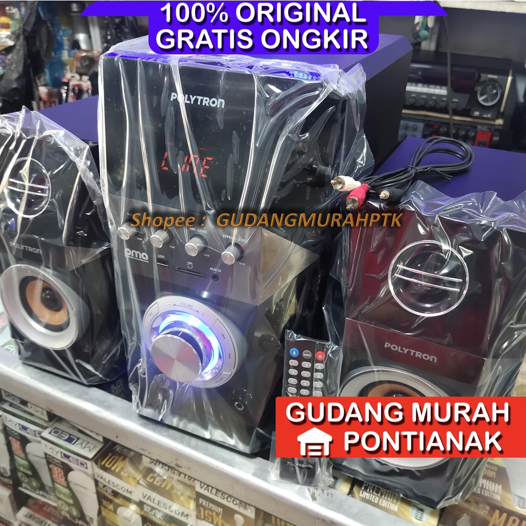 Speaker Multimedia Bluetooth Polytron PMA-9522/B | Speaker Bluetooth Karaoke Extra Bass 9522 Lebih baru dari 9502