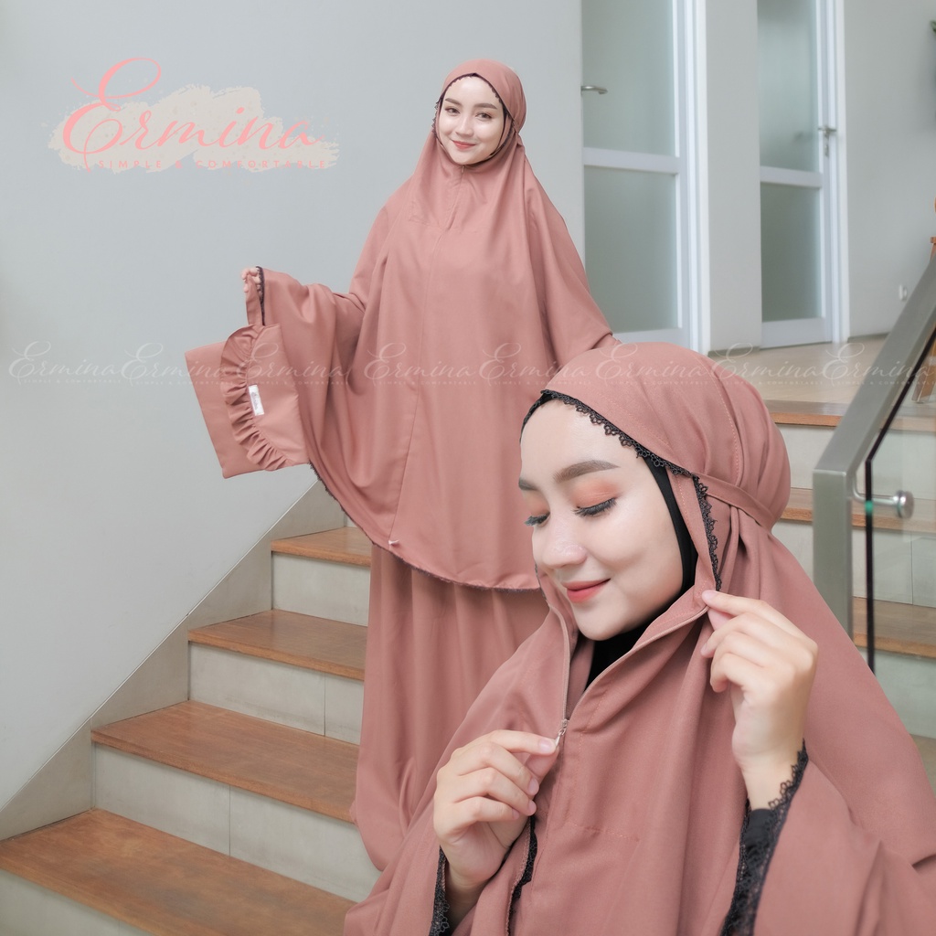 Ermina Mukena Dewasa 2 in 1 Katun Premium Traveling