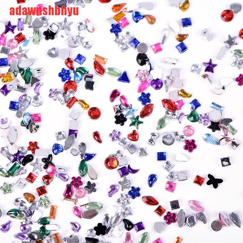(Adawnshbhyu) 2000pcs Berlian Imitasi Akrilik 3d Untuk Dekorasi Nail Art Diy