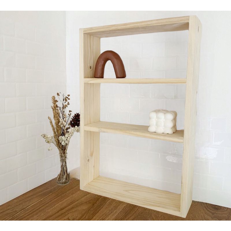 rak kayu serbaguna rak minimalis