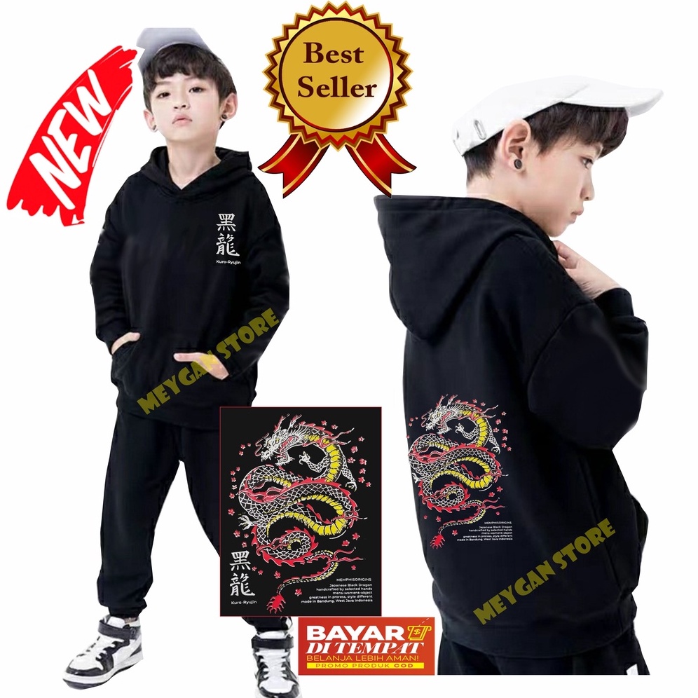 Jaket Anak Cowok Suiter Cowok Motif Naga Keren TERBARU Bahan TEBAL Umur 6 12 Tahun