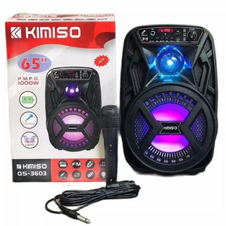 SPEAKER BLUETOOTH KIMISO QS-3603 BONUS MIC KARAOKE SUPER BASS