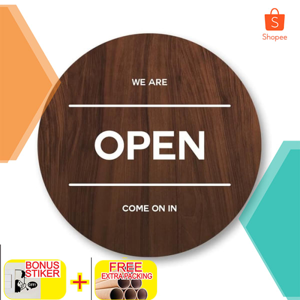 

papan tanda open closed Elegan