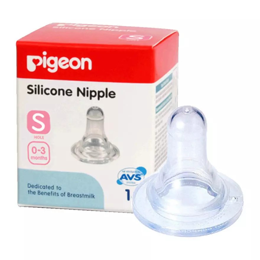 Botol Pigeon / Dot Peristaltic Standard Round Nipple Bayi Silicone Silikon S M L isi 1 pc SATUAN-Silicone S