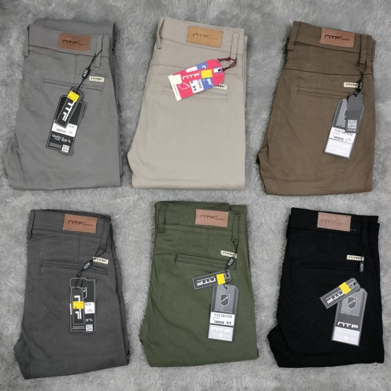 Celana Chino slim fit Panjang NTF ORIGINAL Size 27-32/ 29-34