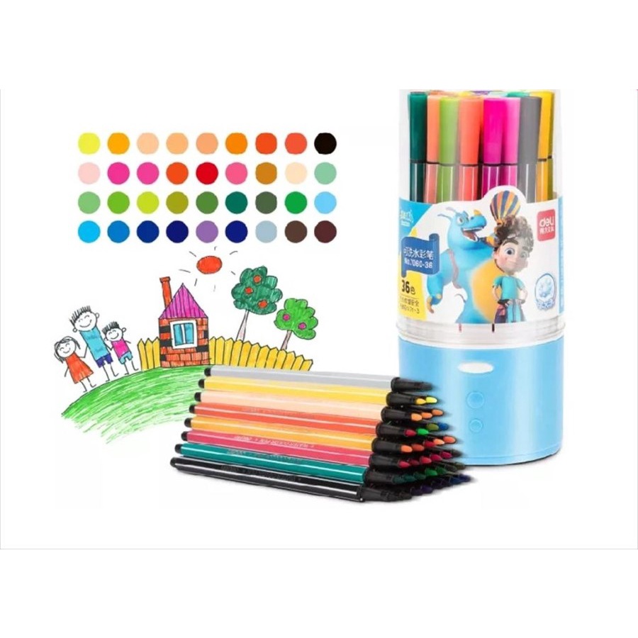 

Spidol watercolor Deli isi 36 warna - 7060 Deli