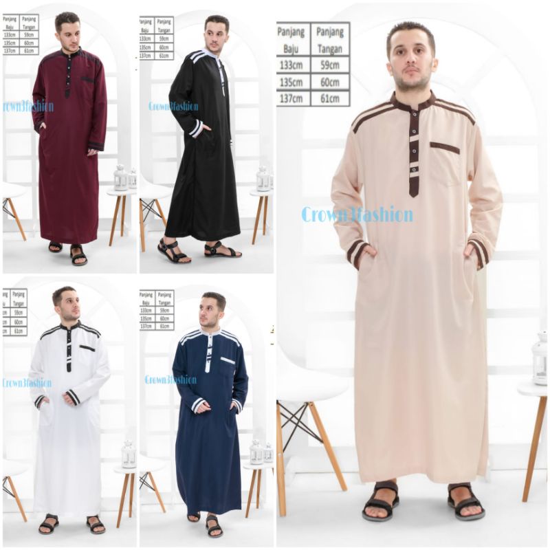 Jubah katun saudi pria terbaru •COD OK