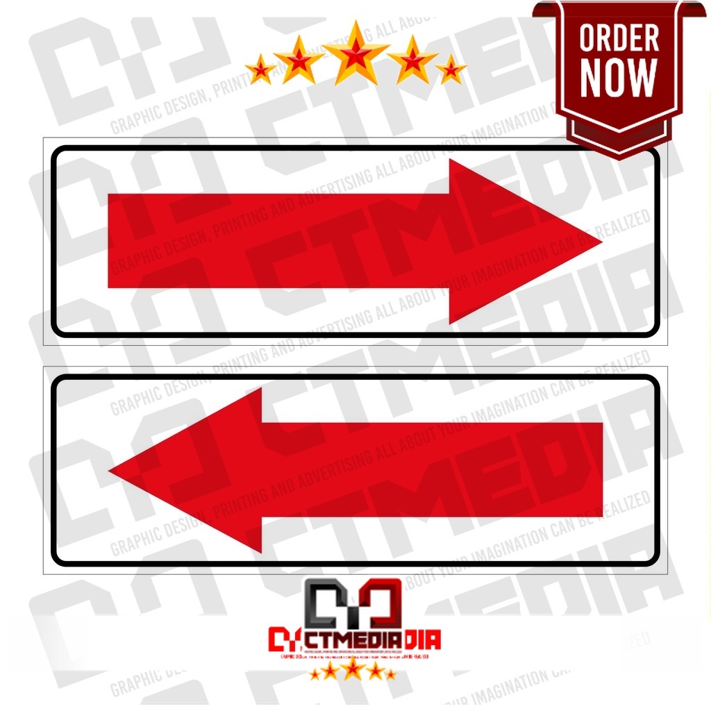 

STICKER PENUNJUK ARAH PANAH 30X10 LABEL RAMBU K3