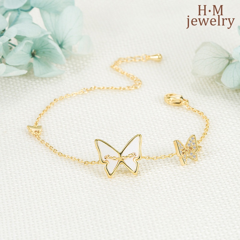 Gelang Bahan S925 Silver Desain Kupu-Kupu Fritillary