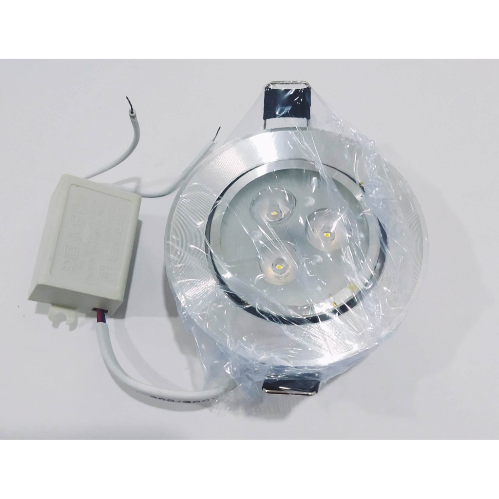 Lampu downlight led 3 mata 3 watt Silver lampu plafon