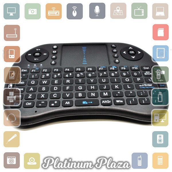 Keyboard Wireless 2.4GHz dengan Touch Pad &amp; Fungsi Mouse - Black`6R5NJE-