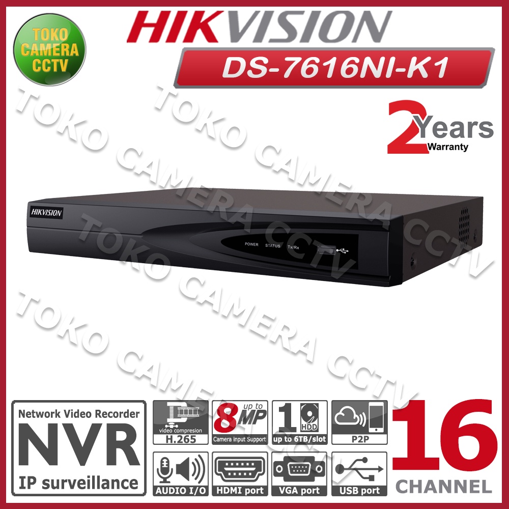 NVR HIKVISION 16 CHANNEL DS-7616NI-K1 NVR 16CH HIKVISION